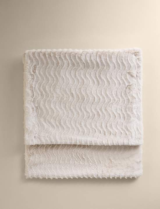 Faux Fur Feathered Throw