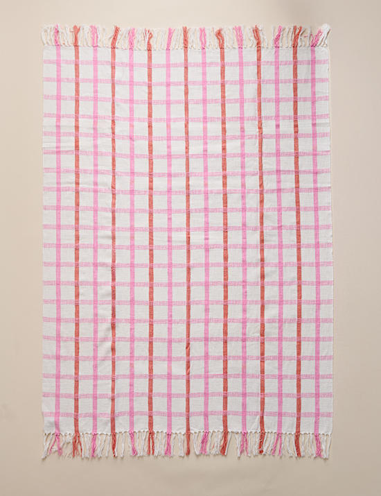 Hockney Pure Cotton Checked Throw