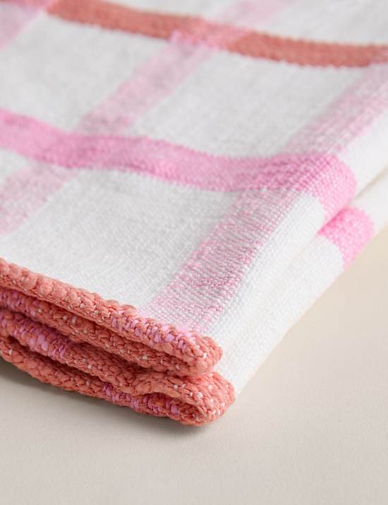 Hockney Pure Cotton Checked Throw