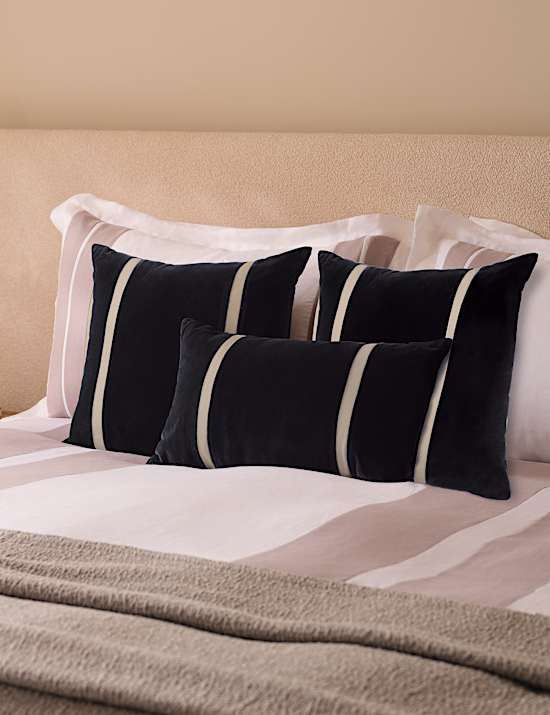 Pure Cotton Double Stripe Bolster Cushion