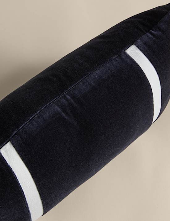 Velvet Double Stripe Bolster Cushion