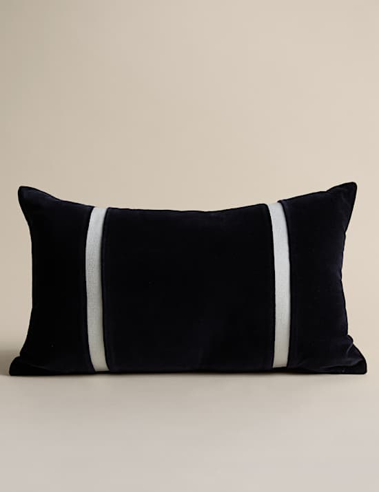 Velvet Double Stripe Bolster Cushion