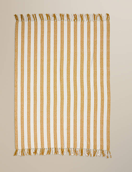 Pure Cotton Woven Striped Throw
