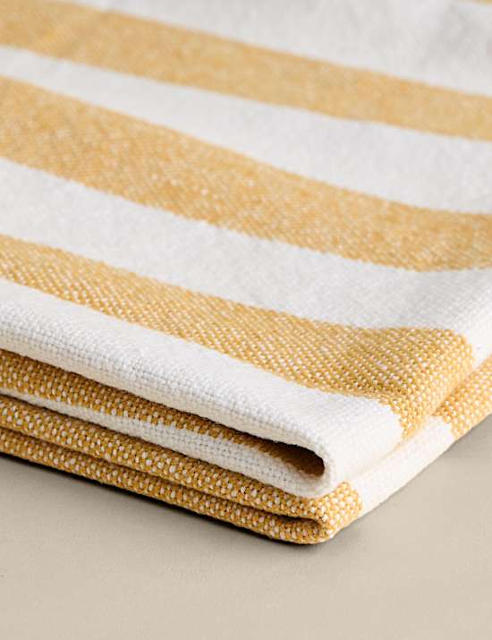 Pure Cotton Woven Striped Throw
