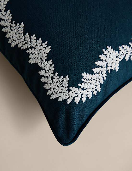 Pure Cotton Embroidered Border Cushion