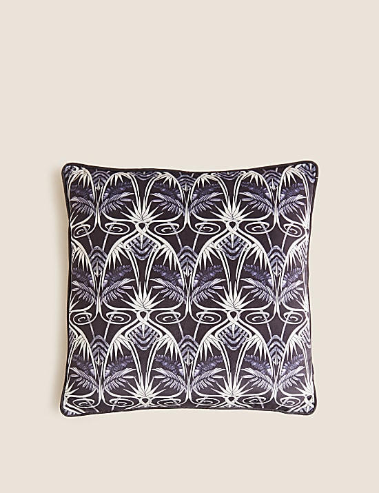 Velvet Geometric Piped Cushion