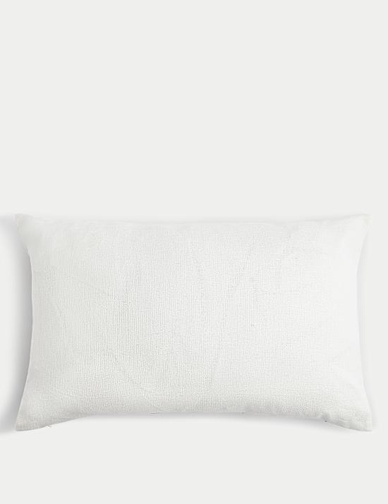 Κεντητό φλοράλ μαξιλάρι-καραμέλα από σύμμεικτο λινό