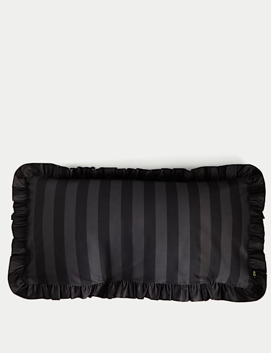 Pure Cotton Frill Striped Bolster Cushion