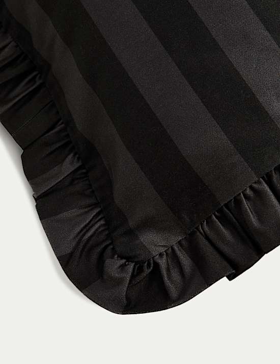 Pure Cotton Frill Striped Bolster Cushion