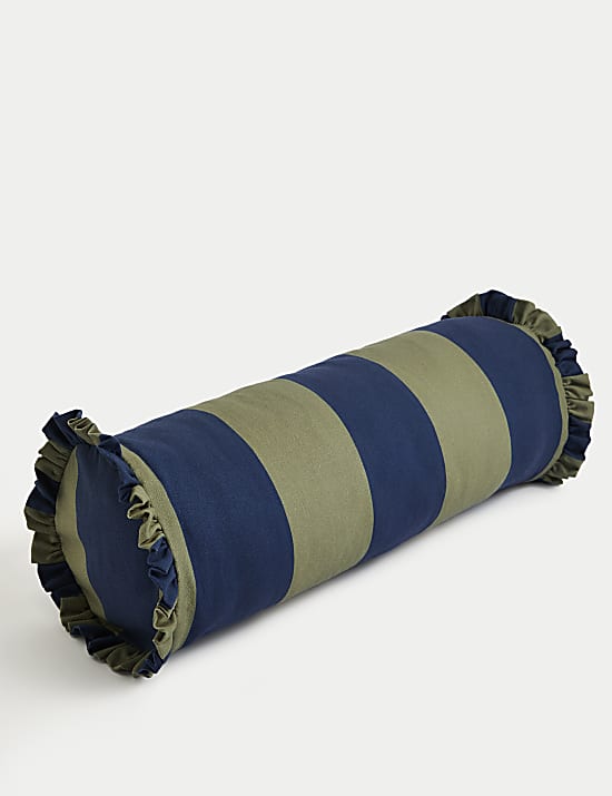 Pure Cotton Striped Bolster Cushion