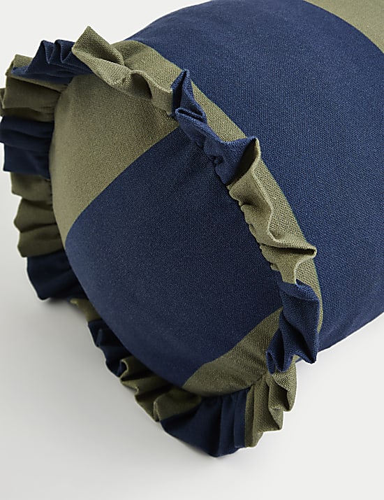 Pure Cotton Striped Bolster Cushion