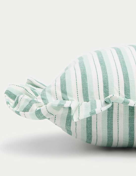 Gestreiftes Kissen aus Leinenmischung