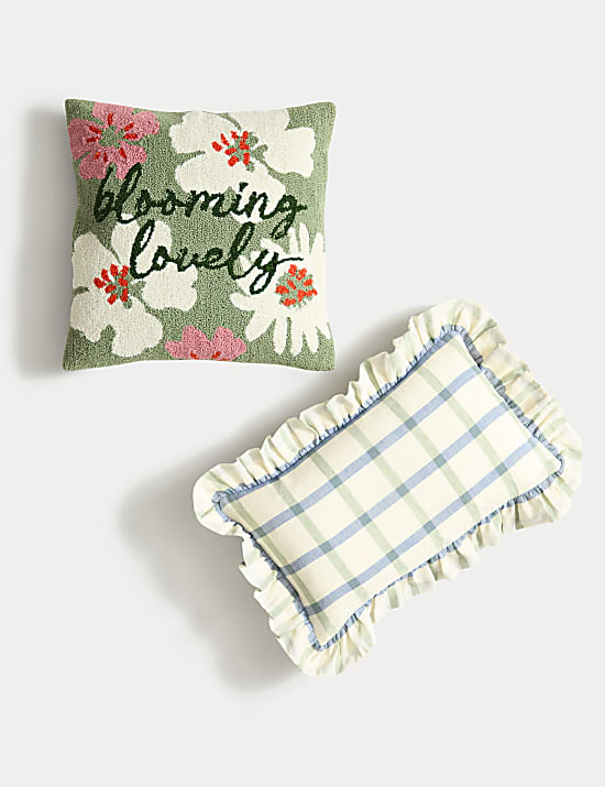 Cotton Rich Floral Embroidered Cushion