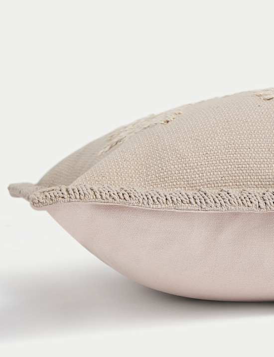 Langwerpig kussen van geweven zuiver katoen