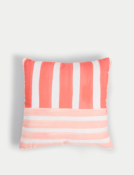 Set of 2 Reversible Striped Outdoor Cushions