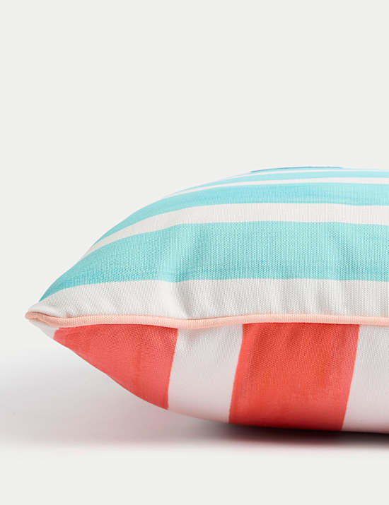Set of 2 Reversible Striped Outdoor Cushions