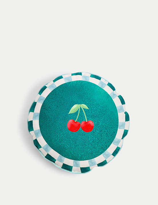 Set of 2 Lemon & Cherry Outdoor Cushions