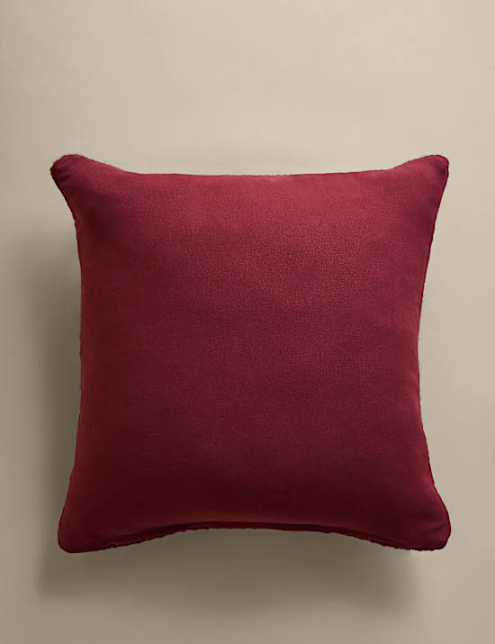 Coussin 100 % laine à motif tressé