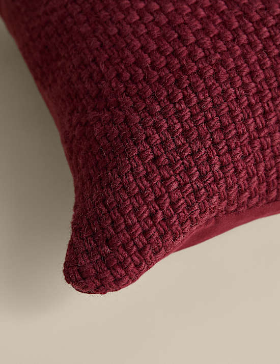 Coussin 100 % laine à motif tressé