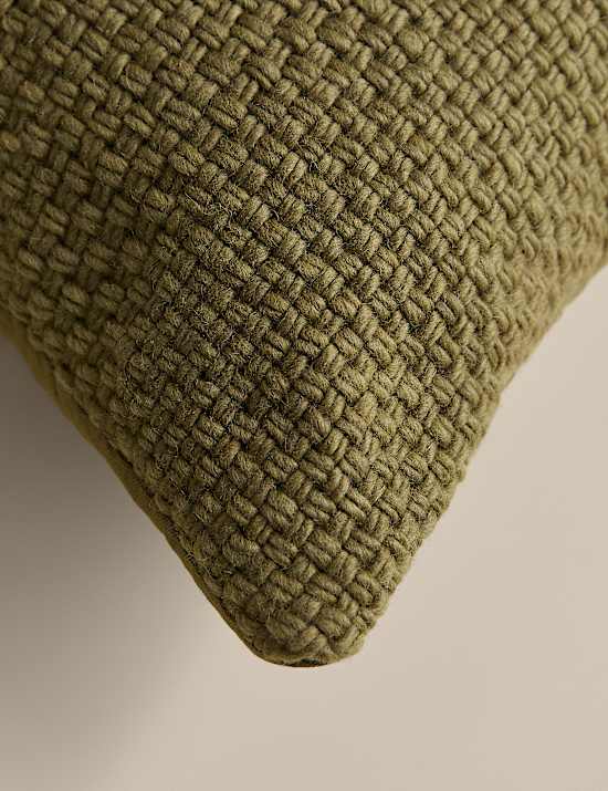 Διακοσμητικό μαξιλάρι με πλέξη καλάθι από 100% μαλλί