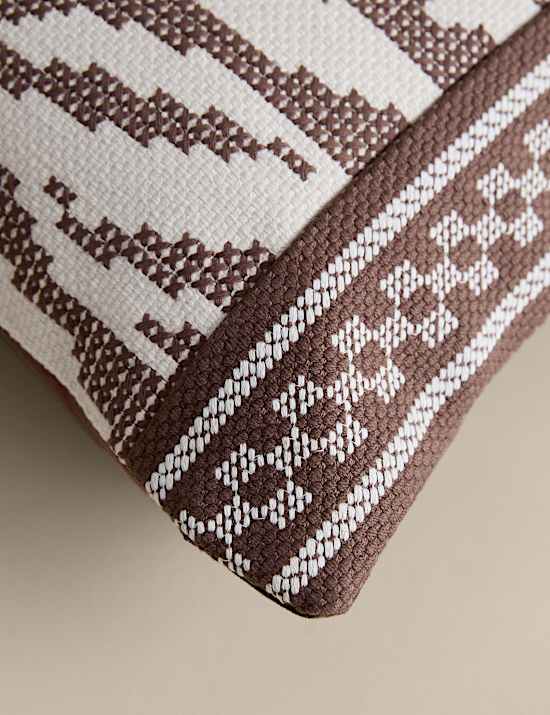 Pure Cotton Abstract Embroidered Cushion