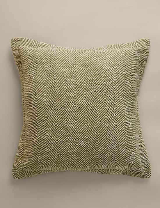 Pure Cotton Herringbone Cushion