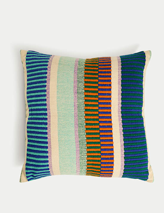 Set of 2 Pure Cotton Modern Stripe Outdoor Cushions
