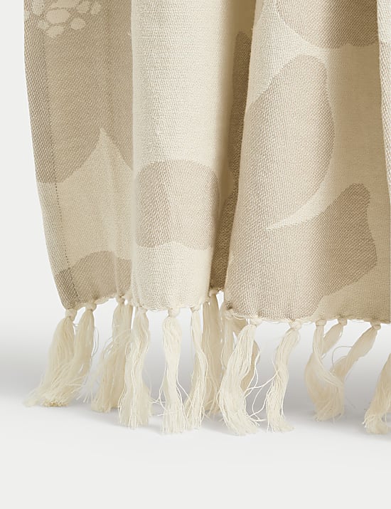 Pure Cotton Floral Jacquard Throw