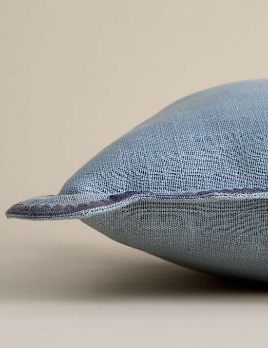 Pure Cotton Large Embroidered Scallop Cushion