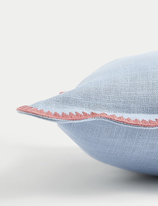 Pure Cotton Large Embroidered Scallop Cushion