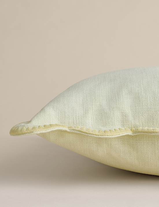 Pure Cotton Large Embroidered Scallop Cushion