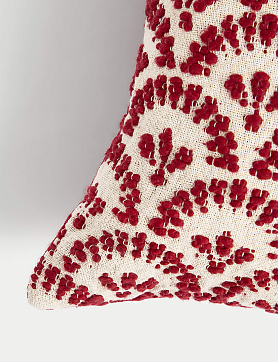 Coussin 100 % coton &agrave; motif Fan jacquard