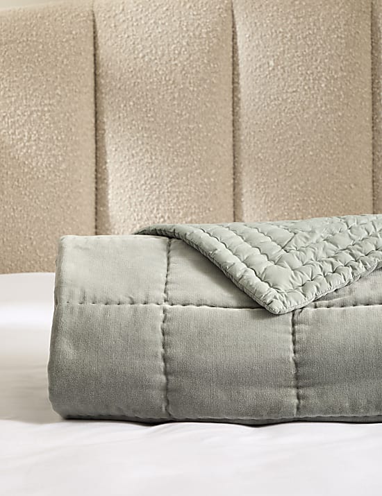 Cotton Velvet Quilted Bedspread