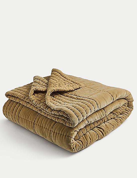 Cotton Velvet Quilted Bedspread