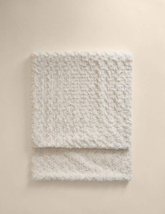 Large Textured Faux Fur Throw
