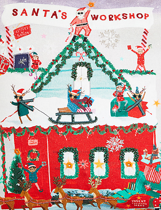 Μαξιλάρι με φωτεινό σχέδιο Santa's Workshop