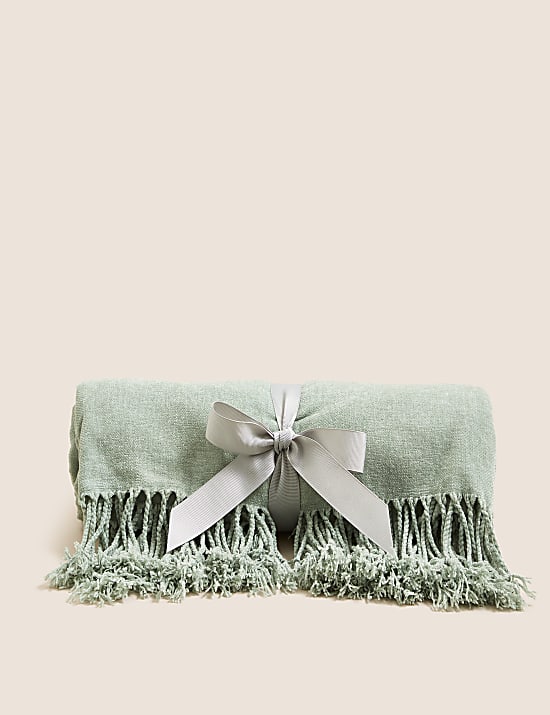 Chenille Plain Throw