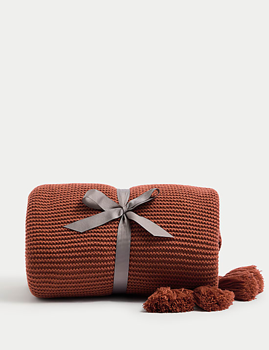 Knitted Tassel Throw