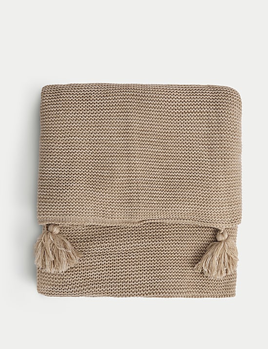 Knitted Tassel Throw