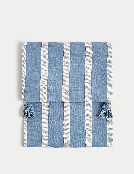 Pure Cotton Striped Lightweight Throw