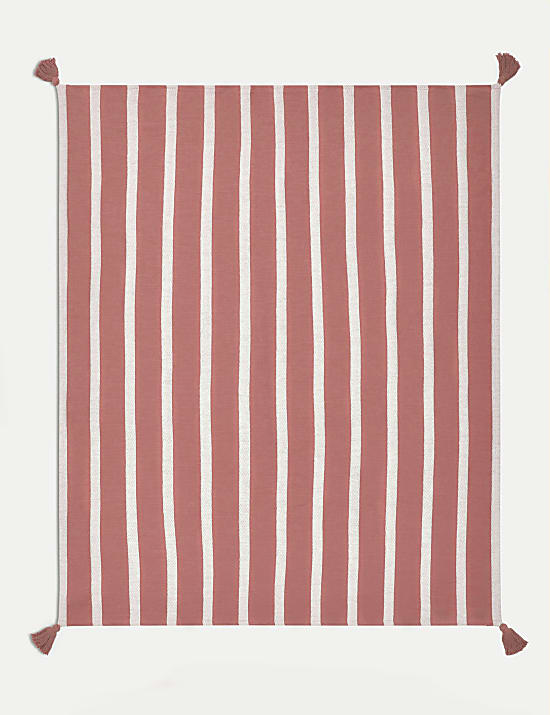 Pure Cotton Striped Lightweight Throw