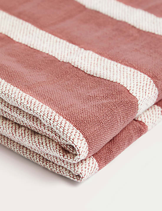 Pure Cotton Striped Lightweight Throw