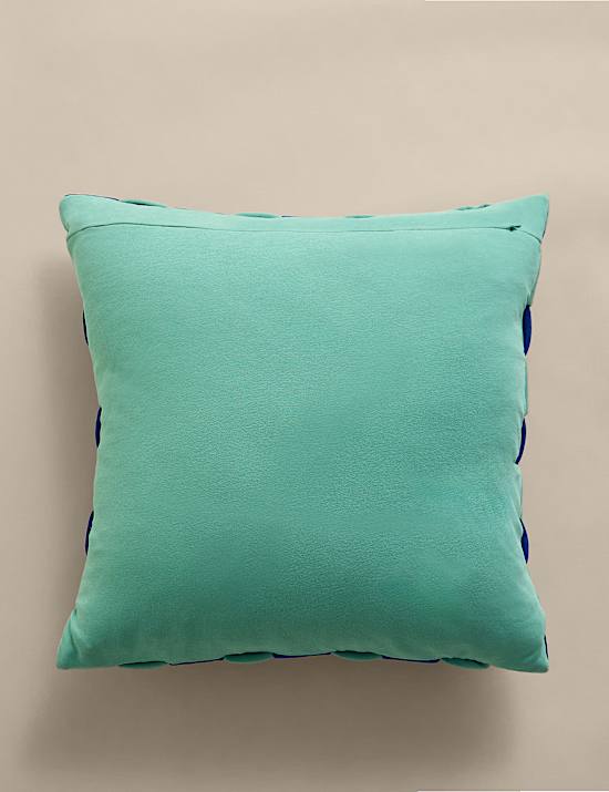 Pure Cotton Basketweave Quilted Cushion