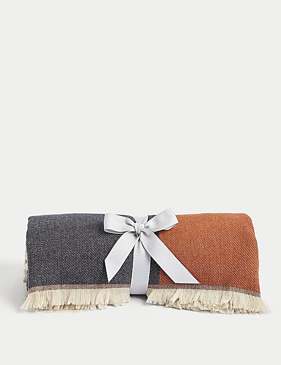 Brushed Woven Geometric Throw