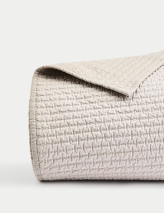 Cotton with Linen Embroidered Bedspread