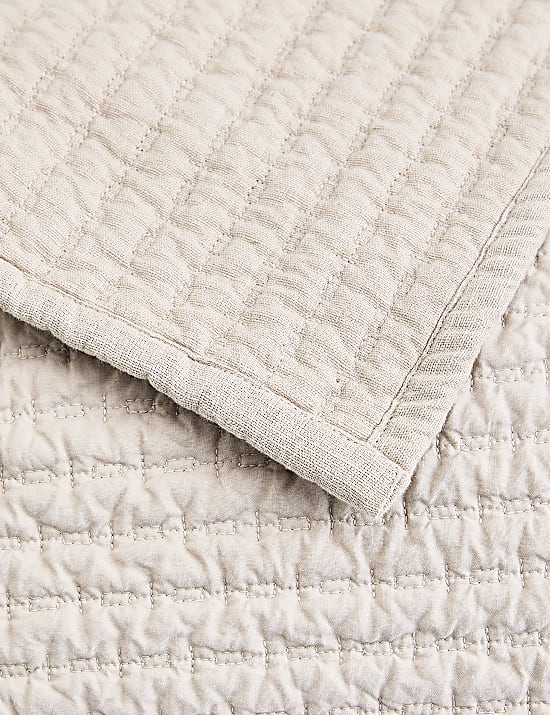 Cotton with Linen Embroidered Bedspread