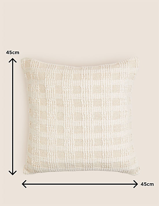 Pure Cotton Checked Cushion