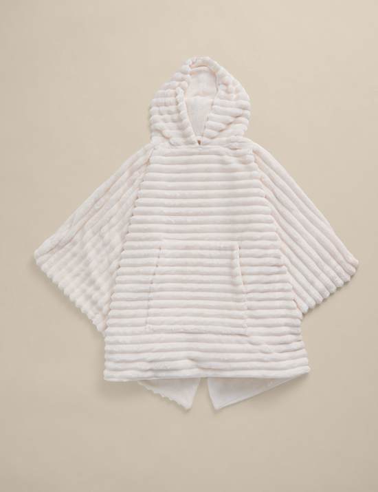 Ribbed Fleece Hooded Blanket