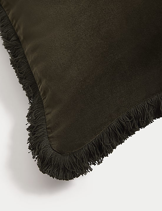 Pure Cotton Velvet Fringed Cushion