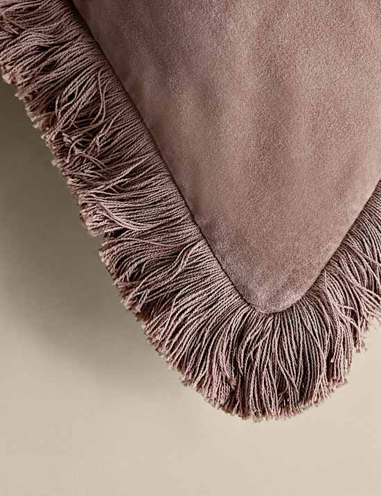 Pure Cotton Velvet Fringed Cushion